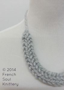 grey knitted necklace by French Soul Knittery